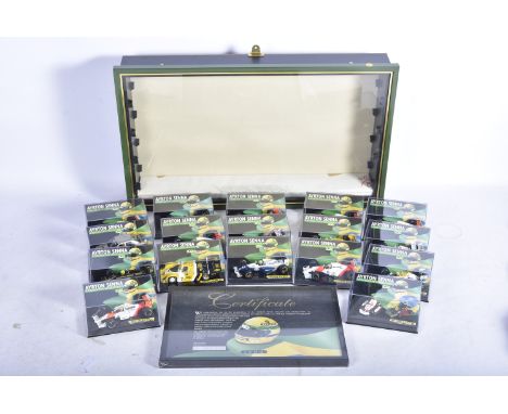 Ayrton Senna Racing Car Collection by Lang/Minichamps, a cased limited edition  collection of 1:43 scale models 1-17, with fa