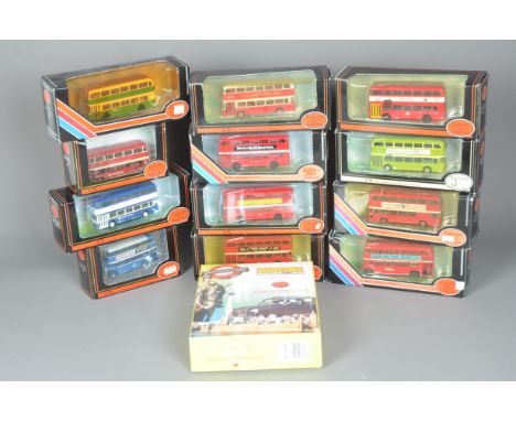 Exclusive First Editions Double Decker Buses,  a boxed collection of vintage and modern 1:76 scale models, some loose in boxe