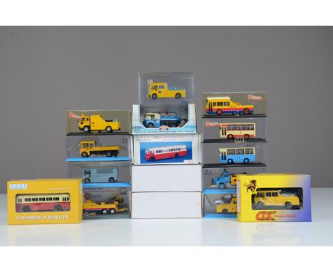 Far Eastern Resin and Metal Bus Maintenance Models and Single Deck Buses, all 1:76 scale boxed, cased or bubble packed compri