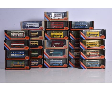 Exclusive First Editions Vintage Regional Double Deck Buses, a boxed collection of 1:76 scale models in various liveries from