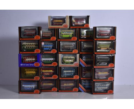 Exclusive First Editions Vintage Regional Double Deck Buses, a boxed collection of 1:76 scale models in various liveries from