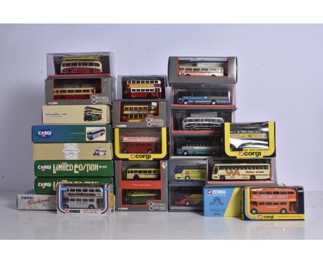 Corgi Diecast Buses and Coaches, a boxed/cased collection of vintage and modern single and double deck models, includes Origi