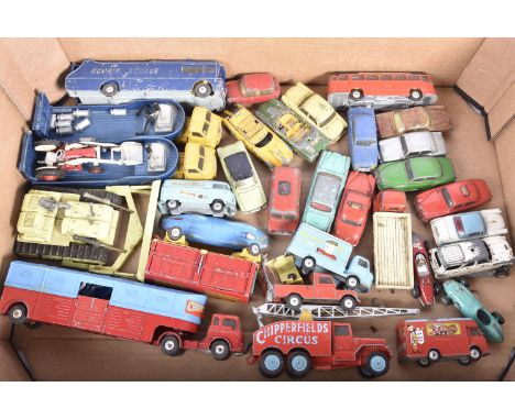 Post-war Playworn Diecast Corgi Vehicles, a collection of private, competition and commercial models includes Chipperfields C