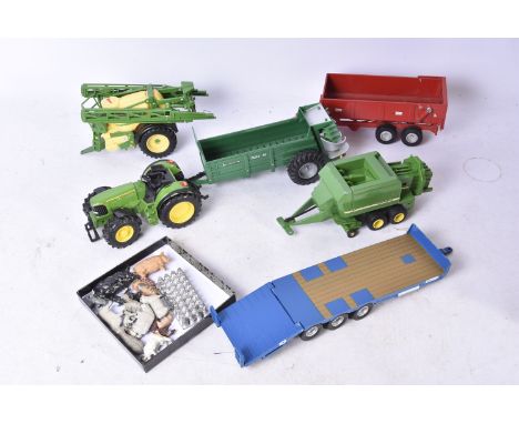 Modern Diecast Farm Vehicles, an unboxed group of modern vehicles includes, Britains trailers Samson Flex 16 and a Marston tr