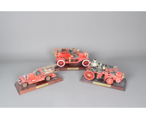 Franklin Mint 1:32 Scale Fire Engines, three boxed examples 1922 Ahrens Fox, 1916 Ford Model T and 1912 Christie Front Drive 