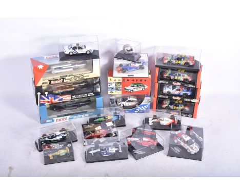 Vintage and Modern Competition and Land Speed Cars, a mainly cased collection of 1:43 scale and similar comprises, F1, Indy C