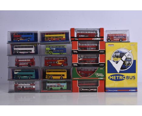 Corgi Original Omnibus Modern Buses, a cased/boxed collection of 1:76 scale double deck buses,  in various liveries and from 