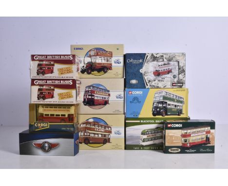 Modern Diecast Buses and Coaches, a boxed collection of vintage vehicles comprises Atlas Editions Great British Buses (2), Cl