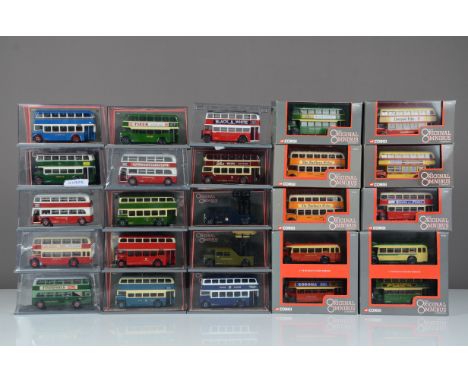Corgi Original Omnibus Vintage Buses, a cased/boxed collection of 1:76 scale mainly Double deck models in various liveries an