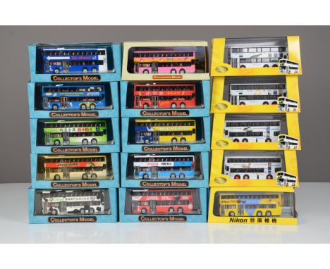 Collector's Model Far Eastern Buses, a cased/boxed group of 1:76 scale Dennis Dragon double deck buses, six cased all with sl