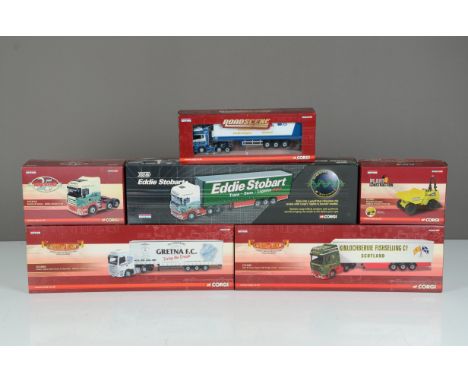 Corgi Haulage and Construction Vehicles, a boxed group 1:50 scale Eddie Stobart CC12936 Scania Topline Curtainside with sight
