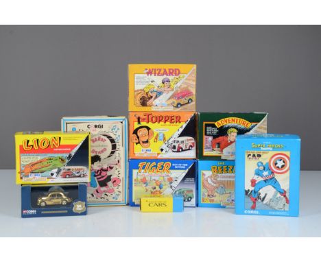 Corgi Comic Book Models and Others, a boxed collection comprises, 98758 Wizard, 96961 Lion, 98754 Adventure, 96846 Tiger, 968