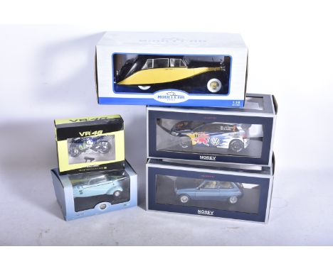 Modern Diecast 1:18 Scale Cars and Motor Cycle, a boxed group of  vintage and modern vehicles comprises, Model Car Group 2099