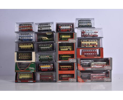 Corgi Original Omnibus Vintage Buses, a cased/boxed collection of 1:76 scale mainly Double deck models in various liveries an