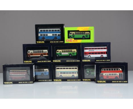 TRUX and ABC Models Australian 1:76 Scale Single and Double Deck Buses, a boxed group comprises single deck Leyland Tiger, TX