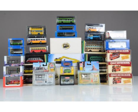 1:76 Scale Buses and Other Commercial Vehicles, a boxed/cased collection of vintage vehicles and accessories comprises Atlas 