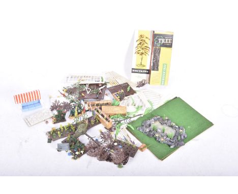Britains plastic Floral Garden, including two lawns (one poor), various beds with flowers (8), walls with plant s(3), Greenho