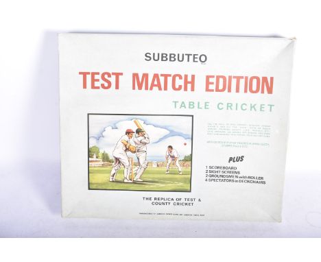 A Subbuteo Cricket Test Match Edition Set, comprising Players, Umpires, Spectators, Groundsmen and Roller, Pitch, Sightscreen