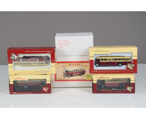 ABC Models Far Eastern Buses,  a boxed/cased group  of vintage single deck China Motor Bus models all 1:76 scale, includes a 
