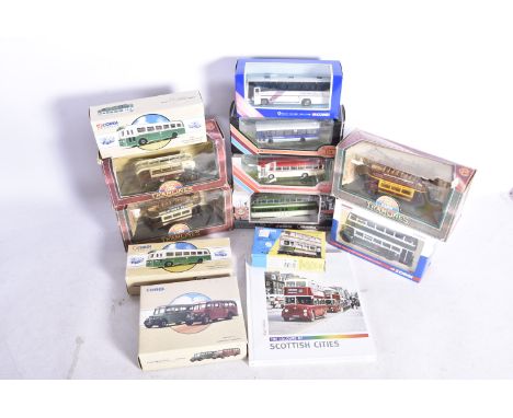 Modern Diecast Buses Trams and Coaches, a boxed collection of vintage and modern, single and double deck models comprises Cor