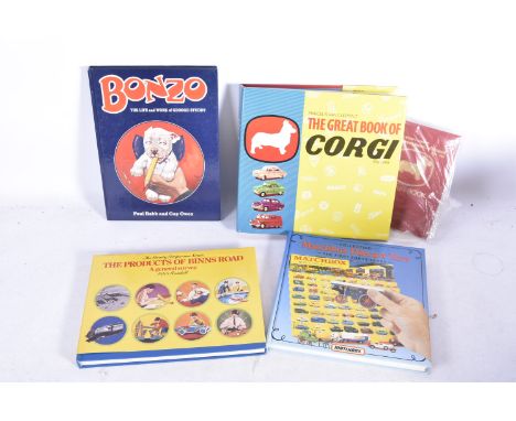 Various Toy Reference and Collectors Books,  Bonzo by Babb, The Great Book of Corgi with Pocket Guide, Yesteryear's Toys by K