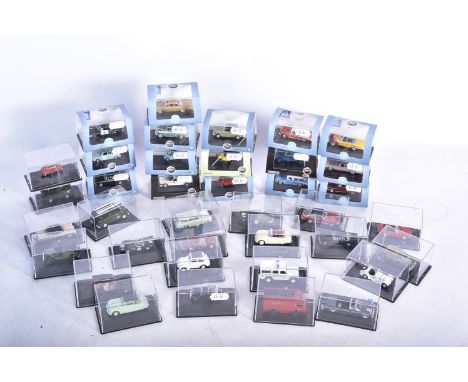 Oxford Diecast 1:76 Scale Models, a cased collection some with card sleeves, of vintage and modern, private and commercial ve