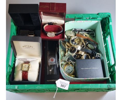 Collection of various watches to include: wristwatches pocket watches, Rotary, French Connection, Lambretta etc.   (B.P. 21% 
