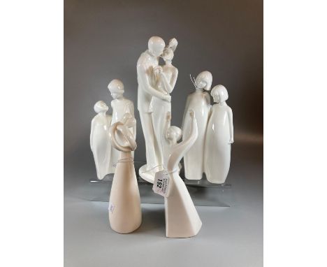 Collection of four Royal Doulton Images handmade sculptures to include: 'Sisters' HN3018, 'Awakening' HN2875, 'Brother & Sist