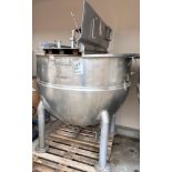 250 GALLON GROEN STAINLESS STEEL JACKETED MIXING KETTLE (AGITATOR ONLY, NO MOTOR OR GEARBOX)