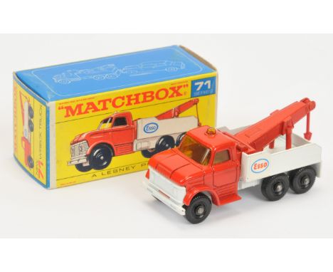 Matchbox Regular Wheels 71c Ford Esso Heavy Wreck Truck - Stannard Code 2 - red cab &amp; jib with red plastic hood, dark amb