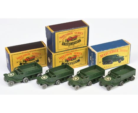 Matchbox Regular Wheels 4x 49a US Army Half Track - all matt military green body with decal, (1) Metal crimped wheels, 10 x 1