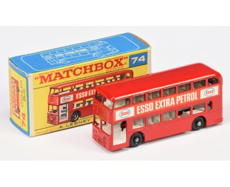 Matchbox Regular Wheels 74b Daimler Fleetline Bus - Stannard Code 6 - red body with Esso labels - Near Mint in Excellent to E