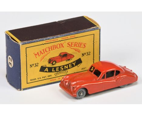 Matchbox Regular Wheels 32a Jaguar XK140&nbsp; - bright red body with mask sprayed silver trim (tiny amount of silver to gril