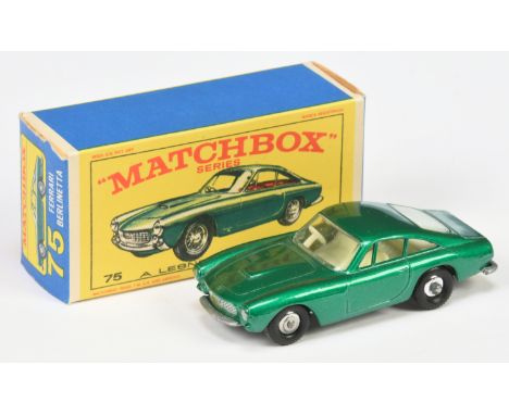 Matchbox Regular Wheels 75b Ferrari Berlinetta - Stannard Code 5 - metallic darker green body with headlamp cowls & silver tr