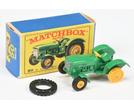 Matchbox Regular Wheels 50b John Deere Lanz Tractor -&nbsp; with black plastic tyres - Near Mint apart from loose wheels in E
