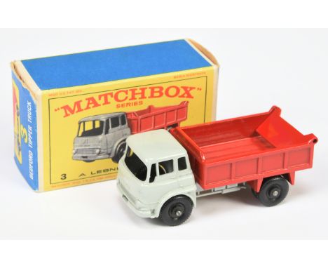 Matchbox Regular Wheels 3b Bedford TK Tipper Truck - light grey cab without silver trim, red tipper body with base block, 11.