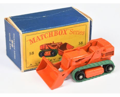 Matchbox Regular Wheels 58b Drott Excavator - orange body & bucket with cast shut hydraulic arms, orange engine & base, black
