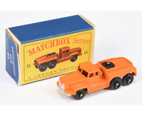 Matchbox Regular Wheels 15b Rotinoff Super Atlantic Ballast Tractor - orange body with silver trim, gloss black base, 24-trea