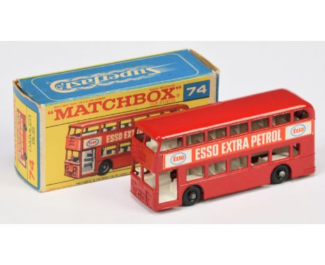 Matchbox Regular Wheels 74b Daimler Fleetline Bus - Stannard Code 6 - red body with Esso labels - Near Mint in Excellent to E