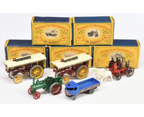 Matchbox Models of Yesteryear Group to include&nbsp; Y1 Allchin Traction Engine - Green, gold boiler door, angled treads; Y4 