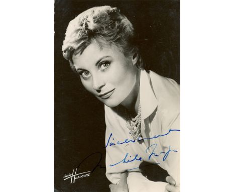 FRENCH CINEMA: Selection of signed postcard photographs by various French film actors and actresses comprising Sophia Loren, 