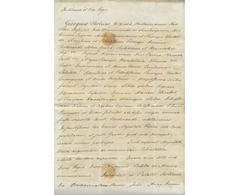 GEORGE IV: (1762-1830) King of the United Kingdom 1820-30. L.S., Georgius P.R, two pages, folio, Carlton House, London, 1st J