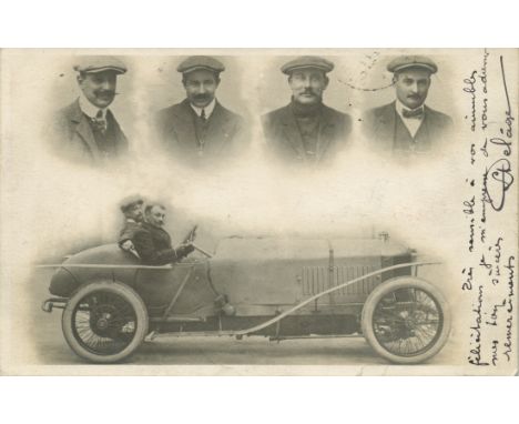 DELÂGE LOUIS: (1874-1947) French Engineer. A Pioneer automobile Manufacturer. An attractive signed and inscribed postcard pho