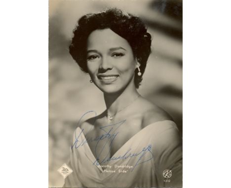 DANDRIDGE DOROTHY: (1922-1965) American Actress and Singer. Vintage signed postcard photograph by Dandridge, the image depict
