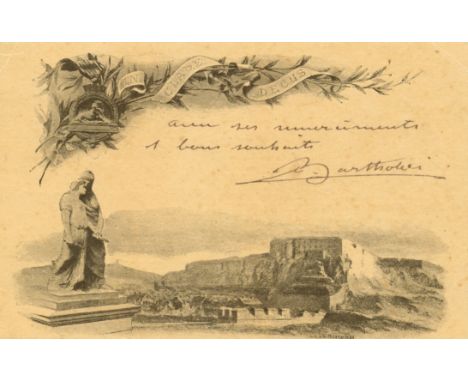 BARTHOLDY FREDERIC AUGUSTE: (1834-1904) French Sculptor. Best known for designing the Statue of Liberty. Signed and inscribed