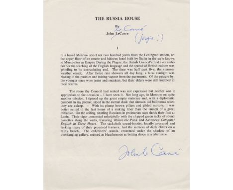 LE CARRÉ JOHN: (1931- ) British Author. Former member of the Secret Intelligence Service, best known for his espionage novels