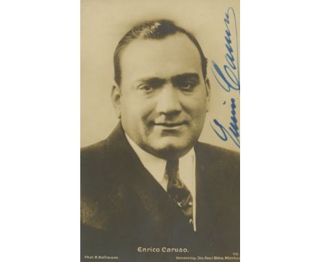 CARUSO ENRICO: (1873-1921) Italian Tenor. Signed postcard photograph by Caruso, the H. Hoffmann image depicting the artist in