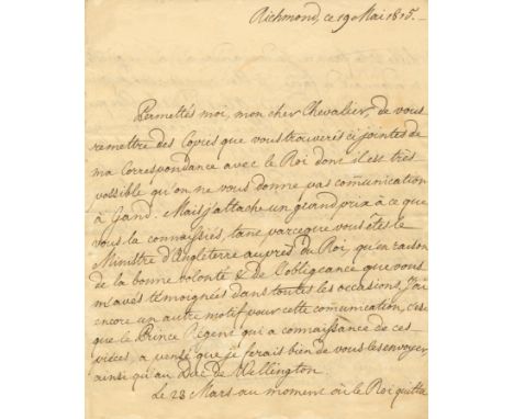 LOUIS PHILIPPE I: (1773-1850) King of France 1830-48. An excellent content A.L.S., Louis Philippe D´Orléans, four pages, 4to,