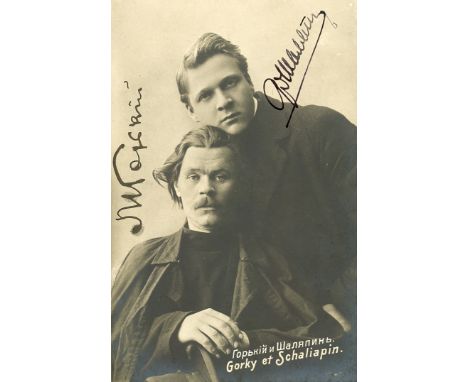 GORKY MAXIM: (1868-1936) Alexei Maximovich Peshkov, Russian Writer and political socialist Activist & CHALIAPIN FEODOR (1873-