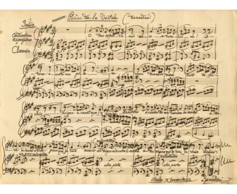 SPONTINI GASPARE: (1774-1851) Italian Opera Composer. An excellent A.M.Q.S., `Spontini´, one page, oblong folio, Berlin, 8th 